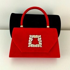 New Red embellished evening bag for those special evenings and events very good